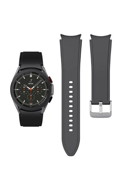 REDz Accessories Curea de ceas inteligent pentru Samsung Galaxy Watch, lățime 20 mm, silicon lichid, neagră