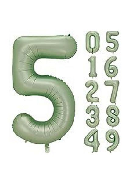 MERİ PARTİ 27 Years Green Foil Balloon Set Green Number Foil Balloon Number Optional Gollf Mold Green Latex Balloon