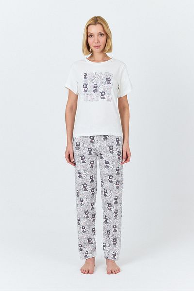 macharel jeans Women's Short Sleeve Printed Pajama Set