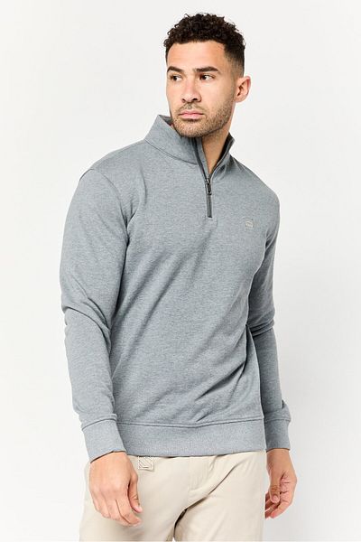 883 Police Men High Neck Long Sleeves Brand Logo Sweatshirt, Grey