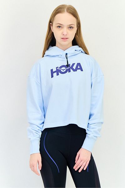 hoka Women Sportswear Fit Long Sleeves Outdoor Sweatshirt, Light Blue