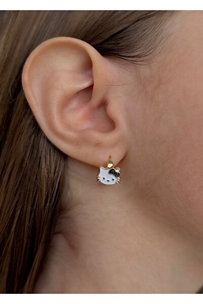 Home Sihra Accessories hello kitty kedili çocuk küpesi