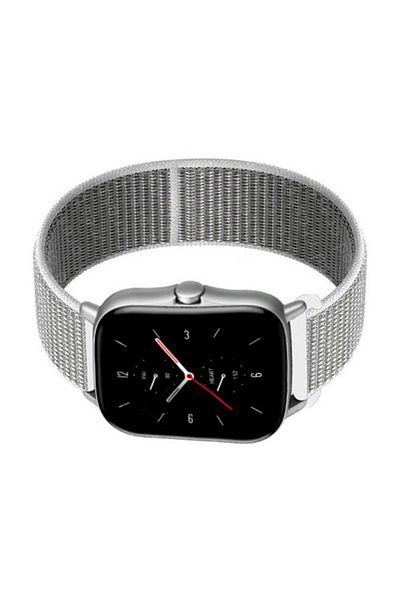 REDz Accessories Curea ceas inteligent pentru Samsung Galaxy Watch/Huawei Watch GT, nailon, alb-gri - 20 mm