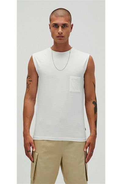 Bad Bear Tribe Tank-top Off-white قميص داخلي أبيض للرجال