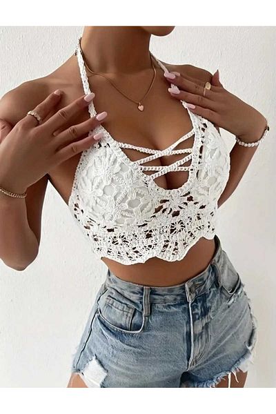 beynaaksesuar Bohemian Beach Wear Knit Bikini Top