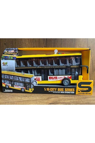 CanEm Bus Doors Opening 2-Deck Yellow Bus Sightseeing Bus with Friction Light Sound