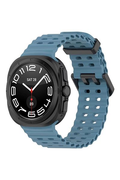 REDz Accessories Ocean Wave Strap, Sport Design, for Samsung Galaxy Watch Ultra 47mm, Silicone, Turquoise Blue
