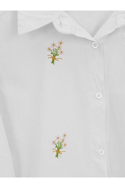 Modamorfo Cămașă lungă cu buchet de flori - alb