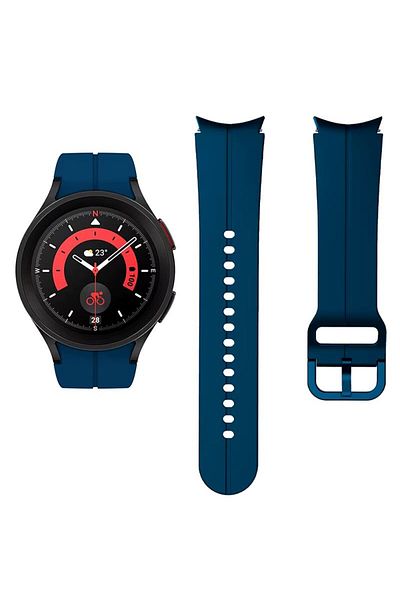 REDz Accessories Curea sport pentru ceas Samsung Galaxy, reglabilă, cu dungi, silicon, albastră
