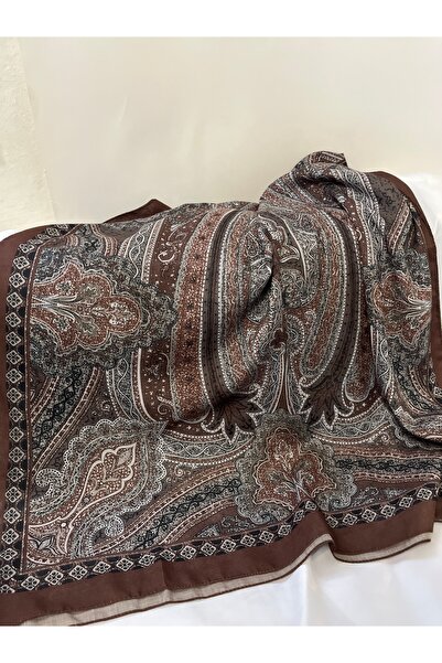 Eflatun etnik desen şal