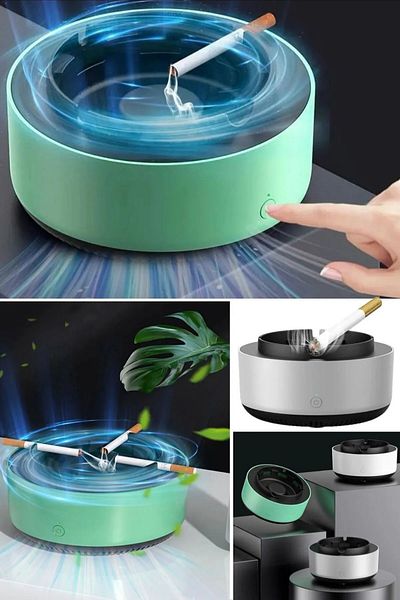 SEBURAM Smart Smoke-Inducing Ashtray Odorless Ashtray with Filter Home Office In-Car Odorless Ashtray