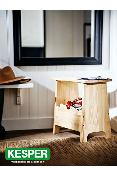Kesper DOĞAL AHŞAP TABURE- ETAJER