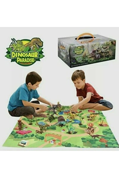 rexa Dinosaur Paradise Toy Figures with Activity Play Mat & Carrying Case