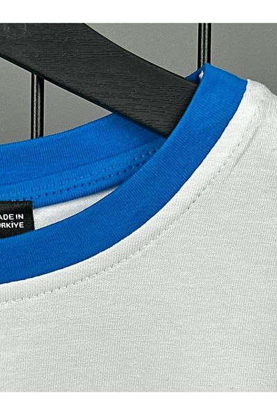 Touz Moda Προσοχή Μπλούζα με εμπριμέ λευκό σώμα