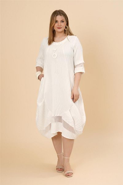 Zedd+ Plus 25135 Dress Ecru