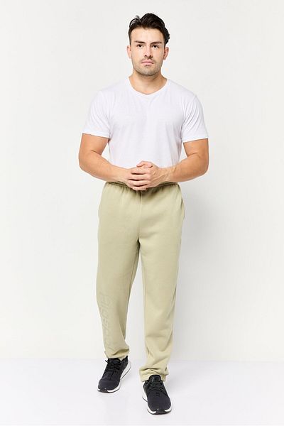 Algspar Men Regular Fit Graphic Print Jogger Pants, Light Olive