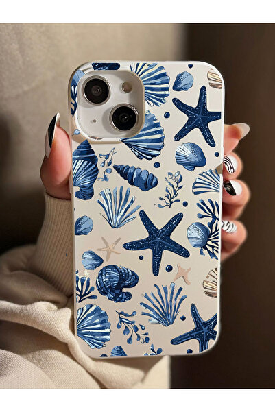 enfein İPhone 13/14 Uyumlu Kılıf Deniz Yıldızı Desen Tasarımlı Tam Uyumlu Lan...