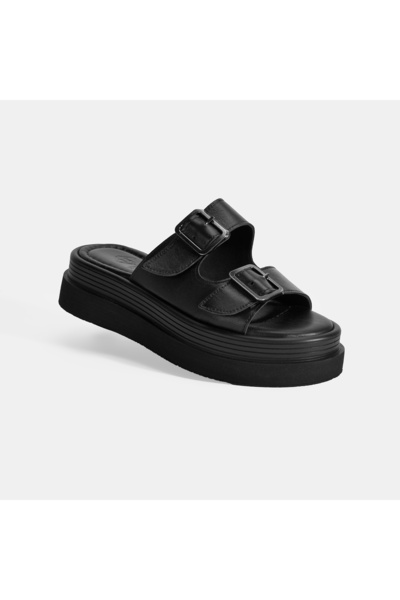 Desa Papuci de damă negri cu cataramă reglabilă