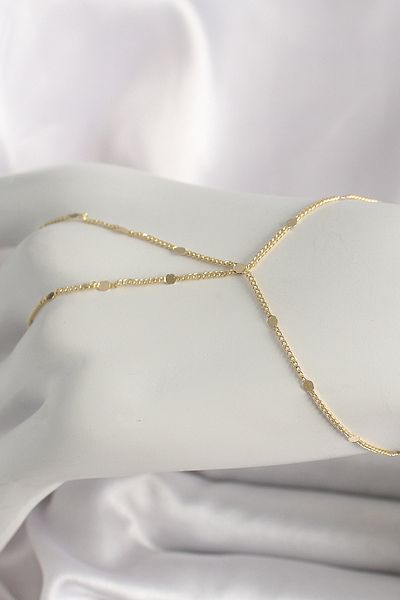 Skygo Brass Gold Color Sequin Detailed Women's Shahmeran - Tj-Sn619
