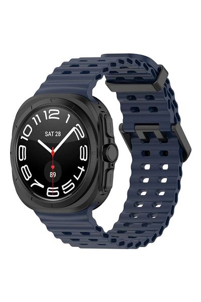 REDz Accessories Ocean Wave Strap, Sport Design, Compatible with Samsung Galaxy Watch Ultra 47mm, Silicone, Navy Blue