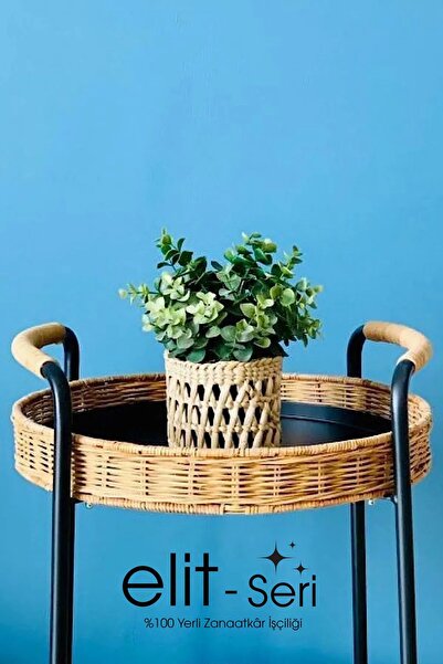 MİEN HOME | Elit Seri | 1. Sınıf 10x10 Doğal Hasır Saksı Sepet | %100 Yerli Z...