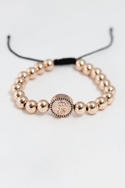 Clariss Rose Color Steel Elevator Bracelet with Zircon Object