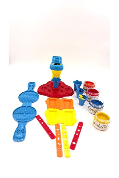 kukids play dough طقم وافل آيس كريم طبيعي 100% (عضوي) 4 ألوان (4 × 130 جرام)