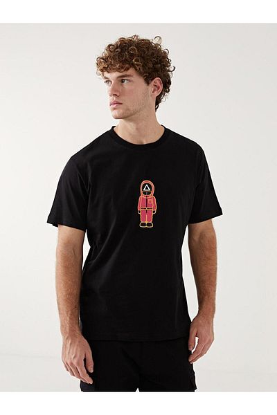LC Waikiki Men's Short Sleeve Squid Game Printed Combed Men's T-Shirt (S5)