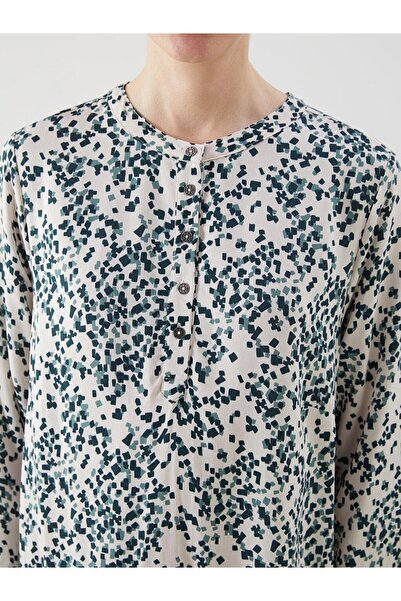 LC Waikiki Γυναικείο φόρεμα LCW Grace Beige με λαιμόκοψη