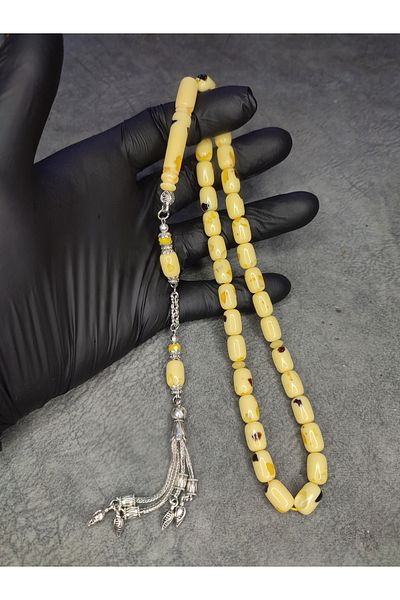 Mos Tespih Master's Work High-End Moire Crimped Amber Prayer Beads