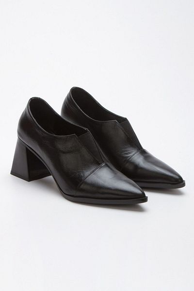 MFT AYAKKABI Women's Genuine Leather Pointed Toe Casual Classic Heeled Shoes