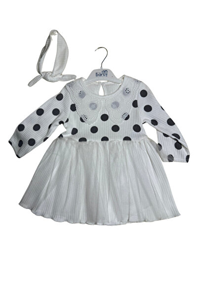 Mini Baray Scalloped Lace Collar Girl Dress