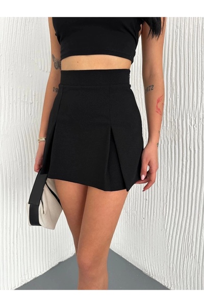SuQ Women's Skirt with Shorts - Black