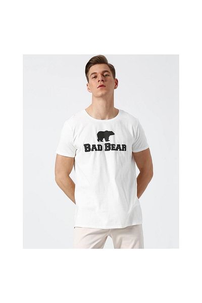 Bad Bear Bear Tee Ks T-shirt Off-white White Logo Printed King Size Men's T-Shirt