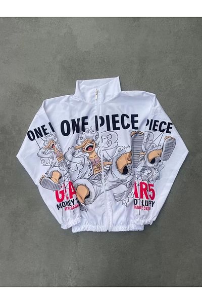 MODA Unisex Zippered Digital Printed Windbreaker - White