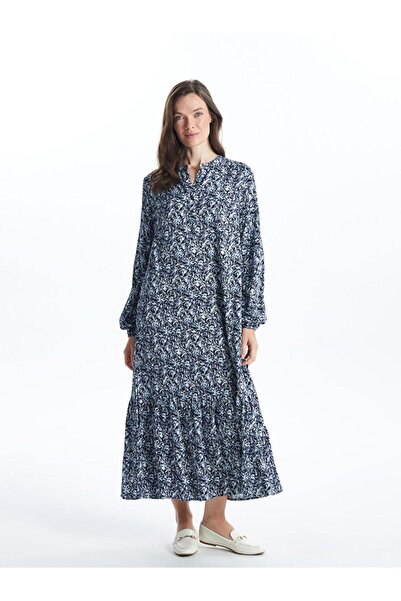 LC Waikiki Γυναικείο φόρεμα με μοτίβο με λαιμόκοψη (S5)