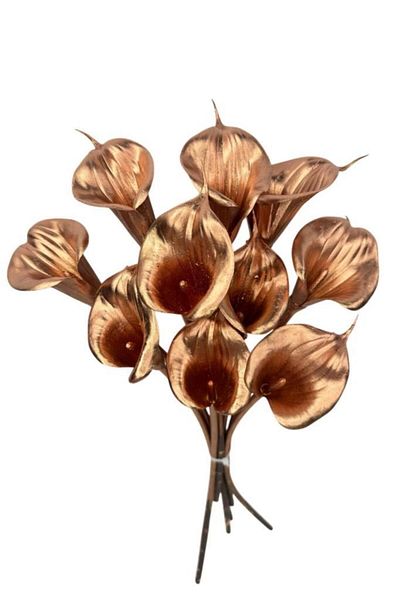 Nettenevime Τεχνητό λουλούδι Μπρούτζο Χρώμα Gala Eva Υλικό Cala Flower Μάτσο 8 τεμαχίων