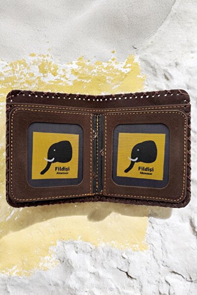 Fildişi Aksesuar Handmade Women Wallet Vegan Leather Cow and Flower Images Khaki Color