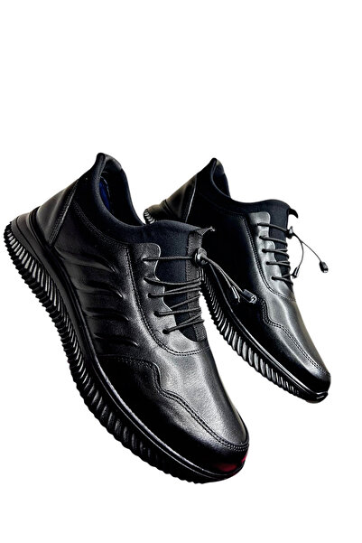 HANCE'S İç Dış Hakiki Deri Günlük Kullanıma Uygun Su Geçirmez Taraklı Ayaklar İçin Uygun Bağcıksız Ayakkabı