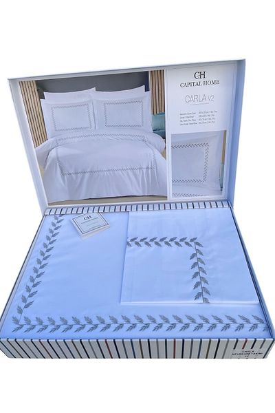 Capital Home Embroidered Double Personality 6-Piece Duvet Cover Set 100% Cotton