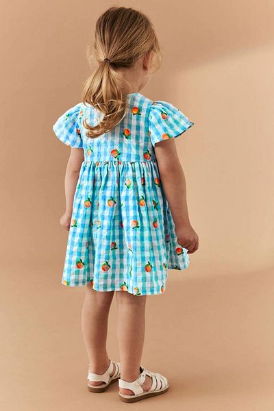 Tiny Girl's Peach Patterned Dress