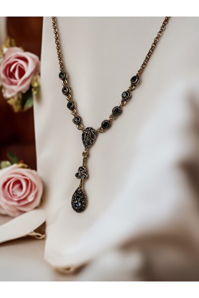 FAYRA ACCESSORIES Kristal Taşlı Su Yolu Zincirli Kolye