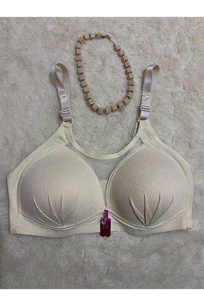F.K Tulle Detailed Unwired and Unpadded Gathering Bra