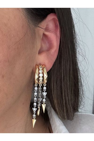 bijuxbymrv Mrs Model Dangling Stone Earrings