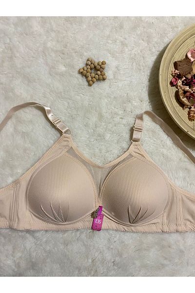 F.K Tulle Detailed Unwired and Unpadded Gathering Bra