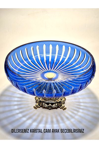 Akden Kristal Cutting Crystal Decor Di̇ana Tableware Presentation Bowl