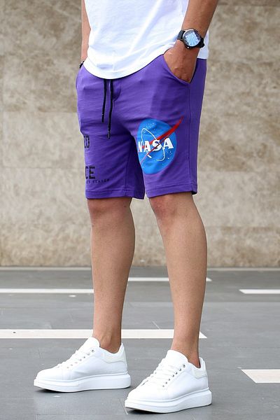Madmext Pánske šortky Nasa Printed Purple 4248