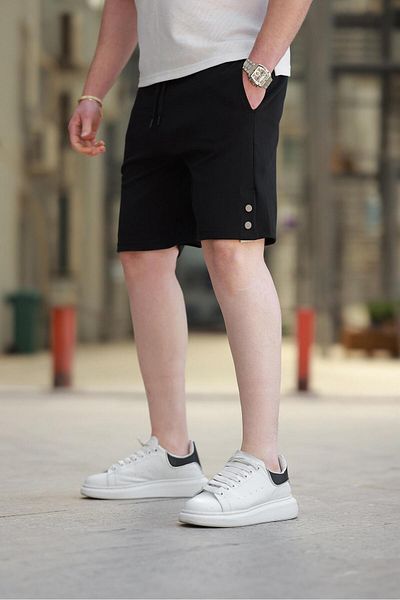 Madmext Black Basic Men's Shorts E6567