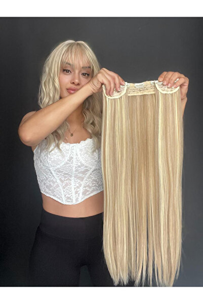 Suzan Peruk Düz Yarımay+2 yan Çıtçıt Tam set -Geniş Parça Yarımay Çıtçıt Saç ...