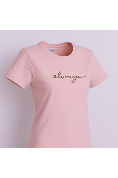 trender Always Print Slim Fit Pink Women's T-Shirt